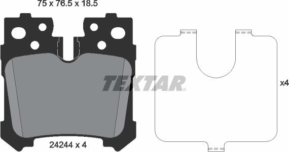 Textar 2424401 - Bremžu uzliku kompl., Disku bremzes www.autospares.lv