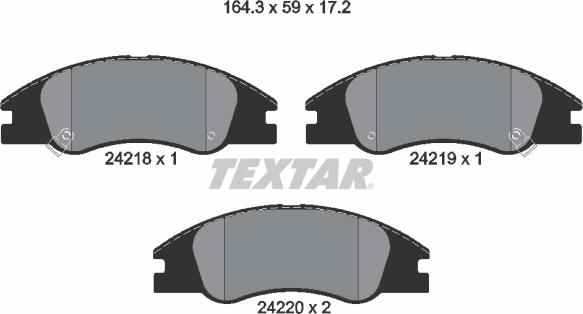 Textar 2421801 - Тормозные колодки, дисковые, комплект www.autospares.lv