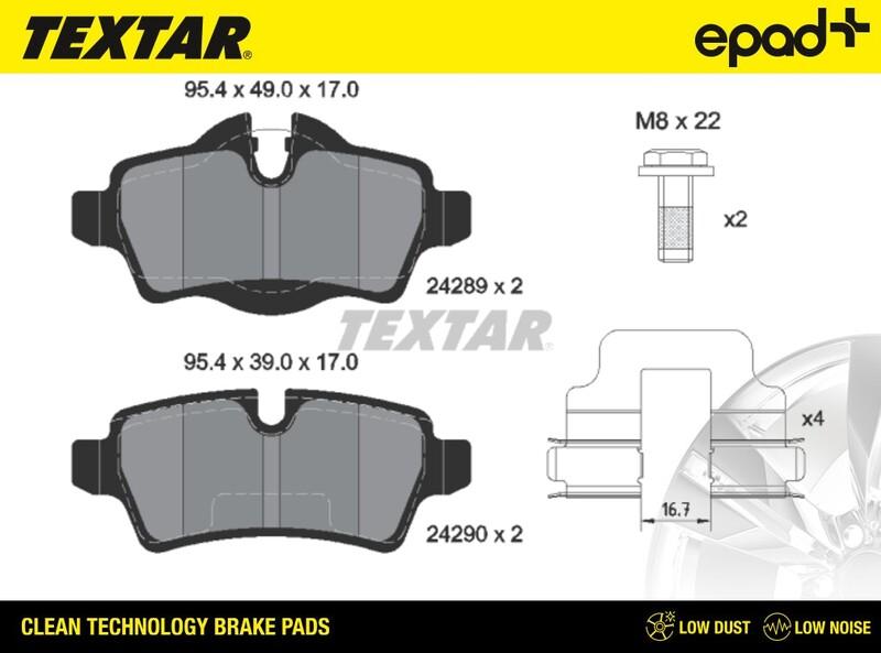 Textar 2428901CP - Bremžu uzliku kompl., Disku bremzes autospares.lv