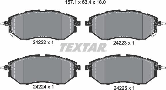 Textar 2422201 - Bremžu uzliku kompl., Disku bremzes www.autospares.lv