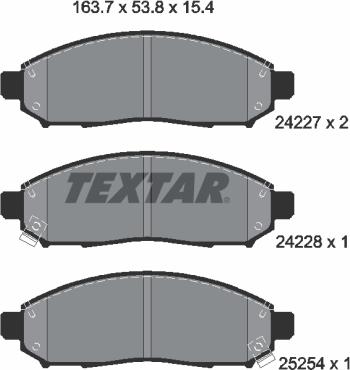 Textar 2422704 - Brake Pad Set, disc brake www.autospares.lv