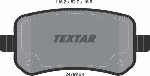 Textar 2479901 - Bremžu uzliku kompl., Disku bremzes www.autospares.lv