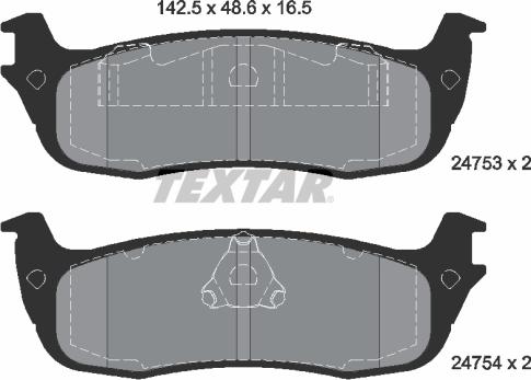 Textar 2475301 - Bremžu uzliku kompl., Disku bremzes www.autospares.lv