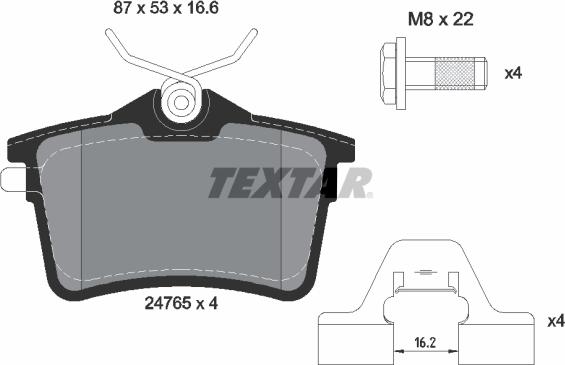 Textar 2476501 - Bremžu uzliku kompl., Disku bremzes www.autospares.lv