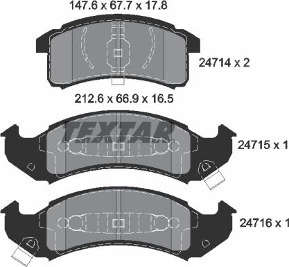 Textar 2471401 - Bremžu uzliku kompl., Disku bremzes www.autospares.lv