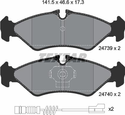 Textar 2473901 - Тормозные колодки, дисковые, комплект www.autospares.lv