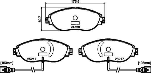 Textar 2473808 - Bremžu uzliku kompl., Disku bremzes autospares.lv