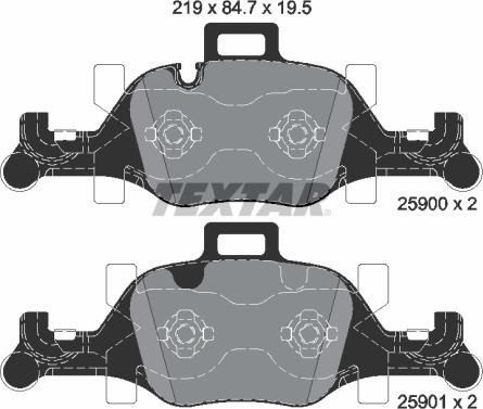 Textar 2590001 - Bremžu uzliku kompl., Disku bremzes www.autospares.lv