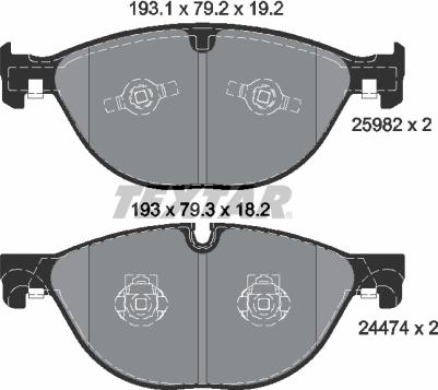 Textar 2598201 - Bremžu uzliku kompl., Disku bremzes www.autospares.lv