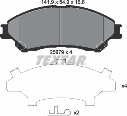 Textar 2597901 - Brake Pad Set, disc brake www.autospares.lv