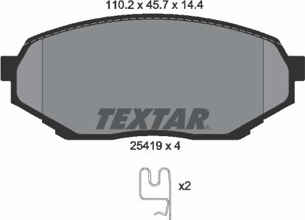 Textar 2541901 - Bremžu uzliku kompl., Disku bremzes autospares.lv