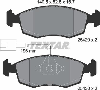 Textar 2542901 - Bremžu uzliku kompl., Disku bremzes autospares.lv