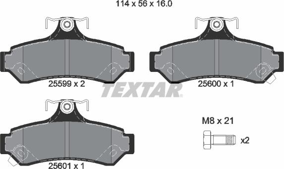 Textar 2559901 - Bremžu uzliku kompl., Disku bremzes www.autospares.lv