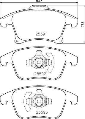 Textar 2559101 - Bremžu uzliku kompl., Disku bremzes www.autospares.lv