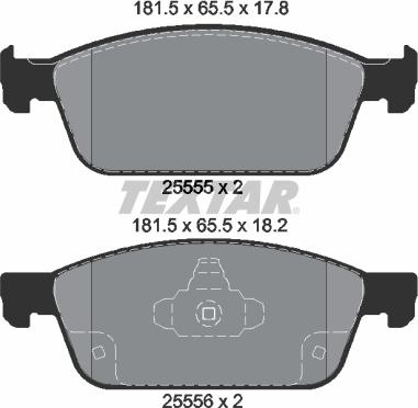 Textar 2555501 - Bremžu uzliku kompl., Disku bremzes autospares.lv