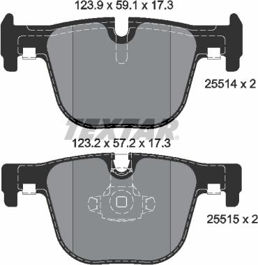 Textar 2551401 - Bremžu uzliku kompl., Disku bremzes www.autospares.lv