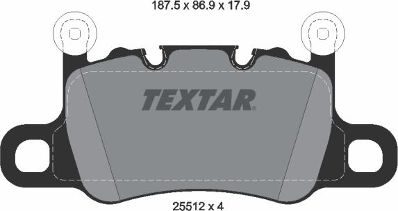 Textar 2551201 - Bremžu uzliku kompl., Disku bremzes www.autospares.lv