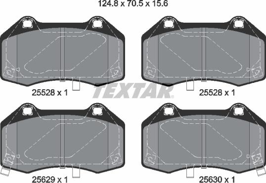 Textar 2552801 - Bremžu uzliku kompl., Disku bremzes www.autospares.lv