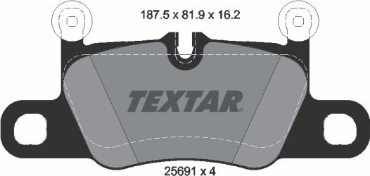 Textar 2569101 - Bremžu uzliku kompl., Disku bremzes www.autospares.lv