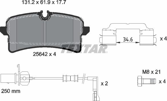 Textar 2564201 - Bremžu uzliku kompl., Disku bremzes www.autospares.lv