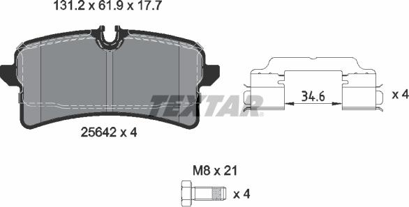 Textar 2564203 - Bremžu uzliku kompl., Disku bremzes www.autospares.lv