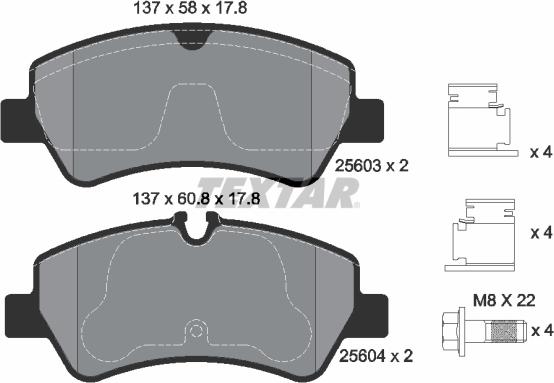 Textar 2560301 - Bremžu uzliku kompl., Disku bremzes autospares.lv