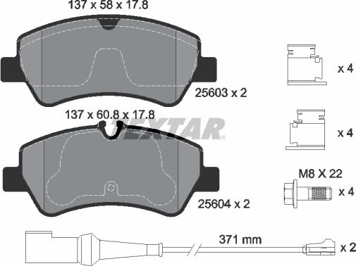 Textar 2560303 - Bremžu uzliku kompl., Disku bremzes autospares.lv