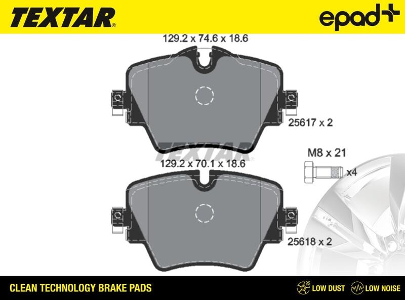 Textar 2561701CP - Bremžu uzliku kompl., Disku bremzes www.autospares.lv