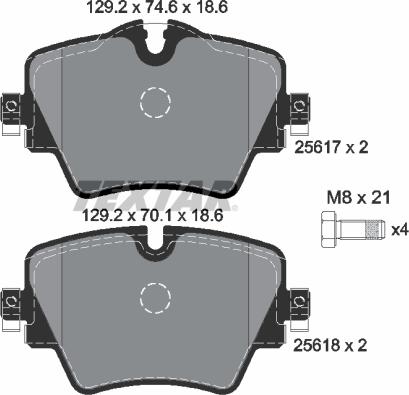 Textar 2561701 - Bremžu uzliku kompl., Disku bremzes www.autospares.lv