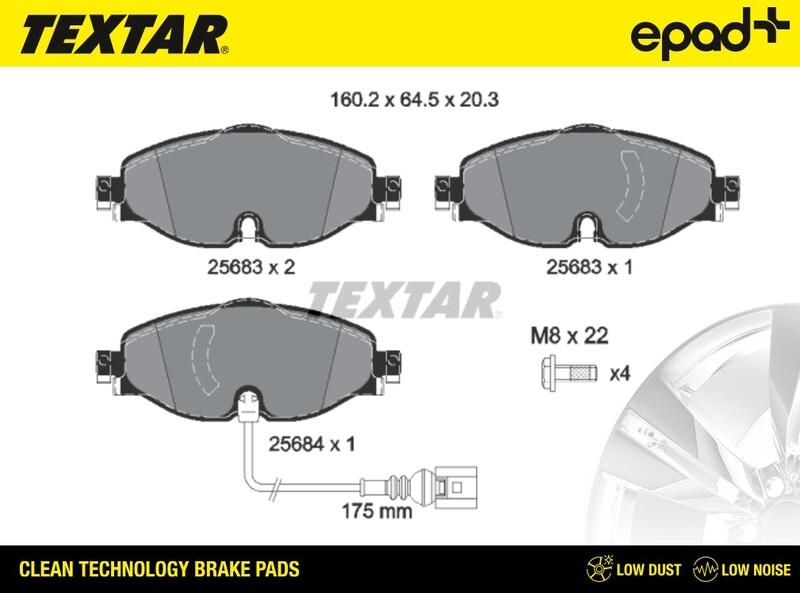 Textar 2568301CP - Bremžu uzliku kompl., Disku bremzes www.autospares.lv