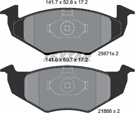 Textar 2567101 - Тормозные колодки, дисковые, комплект www.autospares.lv