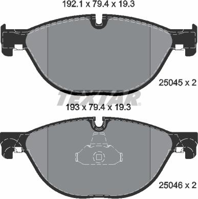 Textar 2504501 - Bremžu uzliku kompl., Disku bremzes www.autospares.lv