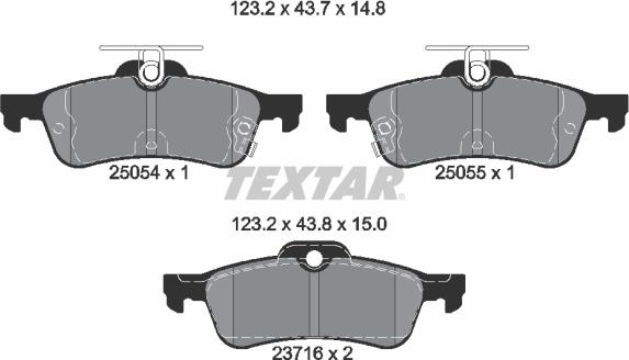 Textar 2505401 - Bremžu uzliku kompl., Disku bremzes www.autospares.lv