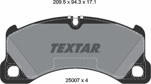 Textar 2500701 - Bremžu uzliku kompl., Disku bremzes www.autospares.lv