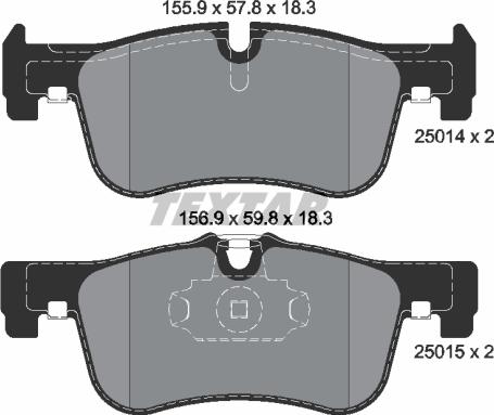 Textar 2501401 - Bremžu uzliku kompl., Disku bremzes www.autospares.lv