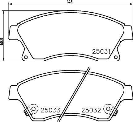 Textar 2503102 - Bremžu uzliku kompl., Disku bremzes autospares.lv