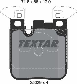 Textar 2502902 - Bremžu uzliku kompl., Disku bremzes www.autospares.lv