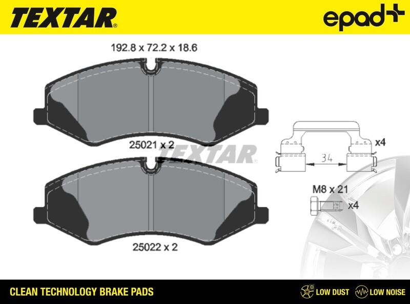 Textar 2502101CP - Brake Pad Set, disc brake www.autospares.lv