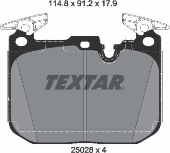 Textar 2502805 - Bremžu uzliku kompl., Disku bremzes www.autospares.lv