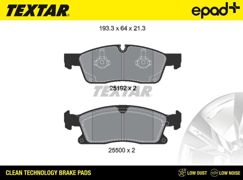 Textar 2519202CP - Bremžu uzliku kompl., Disku bremzes www.autospares.lv