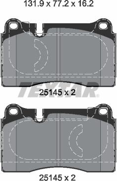 Textar 2514501 - Bremžu uzliku kompl., Disku bremzes www.autospares.lv