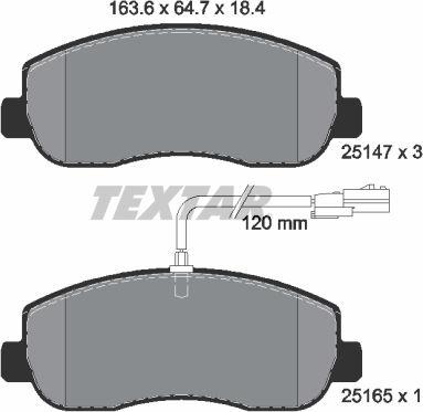 Textar 2514701 - Bremžu uzliku kompl., Disku bremzes autospares.lv