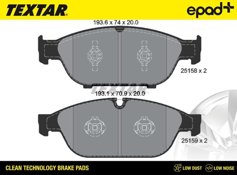 Textar 2515802CP - Bremžu uzliku kompl., Disku bremzes www.autospares.lv