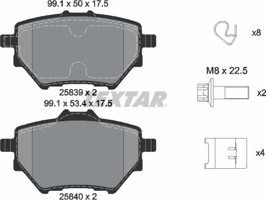 Textar 2583901 - Bremžu uzliku kompl., Disku bremzes www.autospares.lv