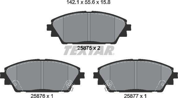 Textar 2587501 - Bremžu uzliku kompl., Disku bremzes autospares.lv