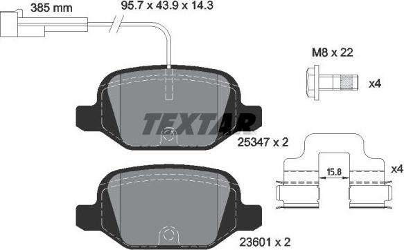 Textar 2534701 - Brake Pad Set, disc brake www.autospares.lv