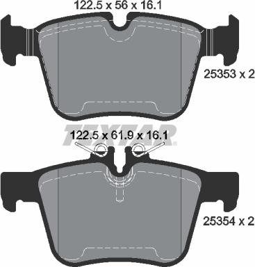 Textar 2535301 - Brake Pad Set, disc brake www.autospares.lv