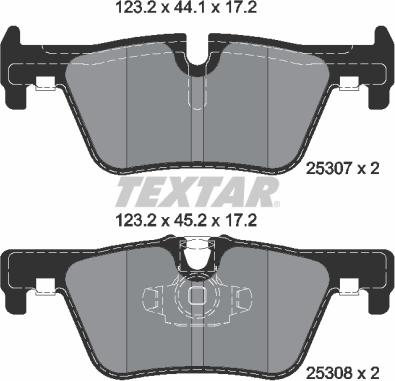 Textar 2530701 - Bremžu uzliku kompl., Disku bremzes www.autospares.lv