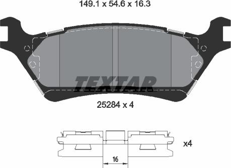 Textar 2538401 - Bremžu uzliku kompl., Disku bremzes www.autospares.lv