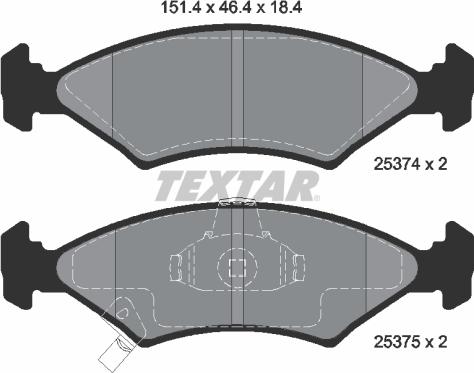 Textar 2537401 - Тормозные колодки, дисковые, комплект www.autospares.lv